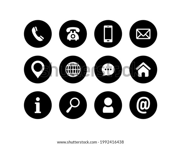 Communication Website Icon Set Contact Us Stock Vector Royalty Free 1992416438 Shutterstock 