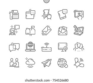 Communication Well-crafted Pixel Perfect Vector Thin Line Icons 30 2x Grid for Web Graphics and Apps. Simple Minimal Pictogram