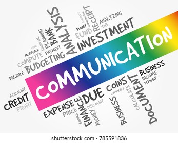 Communication word cloud collage, business concept background
