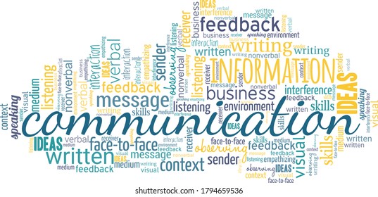 Communication Word Cloud Isolated On White Stock Vector (Royalty Free ...