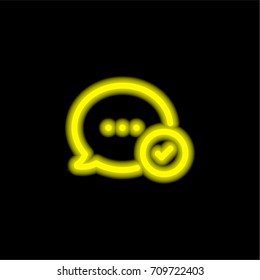Communication yellow glowing neon ui ux icon. Glowing sign logo vector