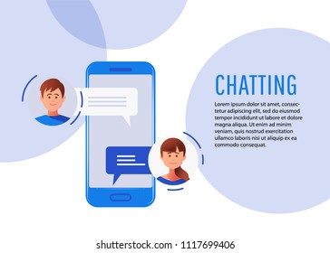 Communication,chatting.Chat messages notification on smartphone vector illustration,