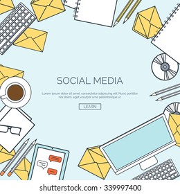 Communication,chatting.Flat style.Social media app,mobile instant messenger,web chat.International social network.Virtual communication and media sharing.Email message.Social media marketing strategy.