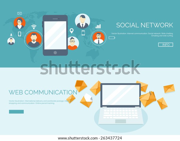 Communicationchattingflat Stylesocial Media Appmobile Instant Messengerweb Stock Vector Royalty 