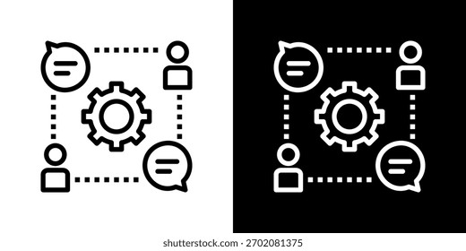 Conjunto de iconos de comunicación. Diseño De Línea Limpia Con Versiones Claras Y Oscuras Para Un Uso Versátil.