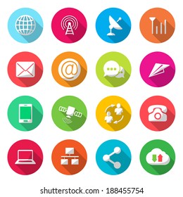Communications colorful Icons Vector