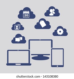 communications design over blue background vector illustration