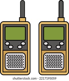 Communications gear vector color icon design, Shooting sport symbol, extreme sports Sign, skeet shooting and trapshooting stock illustration, Two Way Radios for Paintball Concept