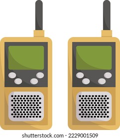 Communications gear vector color icon design, Shooting sport symbol, extreme sports Sign, skeet shooting and trapshooting stock illustration, Two Way Radios for Paintball Concept