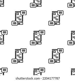 communications icon pattern. Seamless communications pattern on white background.