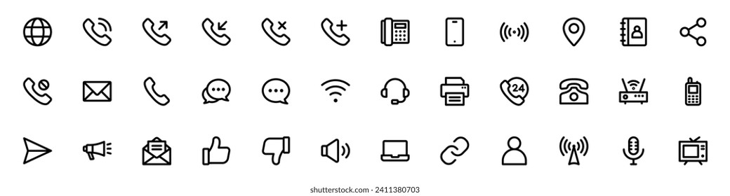 Communications Icon Set for web and mobile apps