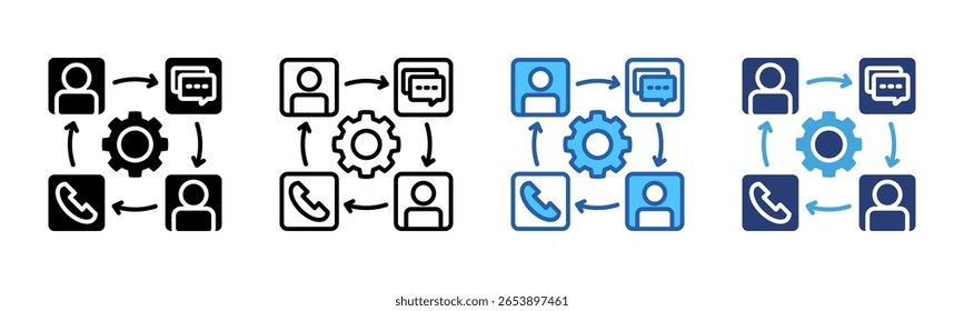 Communications icon sheet multiple style collection