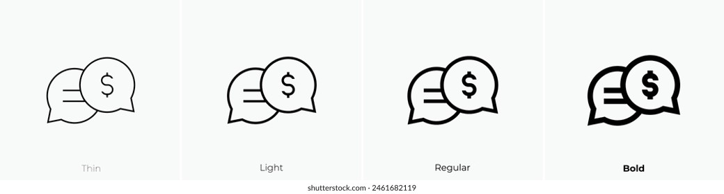 icono de comunicaciones. Diseño de estilo fino, ligero, regular y audaz aislado sobre fondo blanco