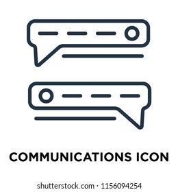 Communications icon vector isolated on white background, Communications transparent sign , thin symbols or lined elements in outline style