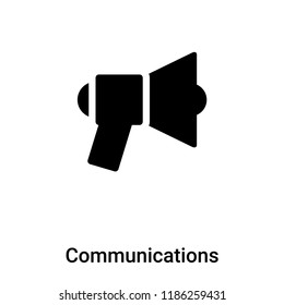 Communications icon vector isolated on white background, logo concept of Communications sign on transparent background, filled black symbol