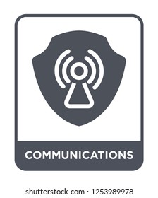 communications icon vector on white background, communications trendy filled icons from Gdpr collection, communications simple element illustration