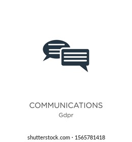 Communications icon vector. Trendy flat communications icon from gdpr collection isolated on white background. Vector illustration can be used for web and mobile graphic design, logo, eps10