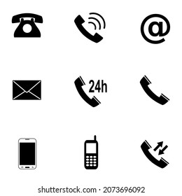 communications icons on white background