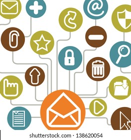 Communications icons over white background vector illustration