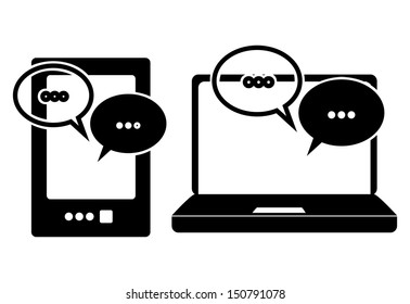 communications icons over white background vector illustration 