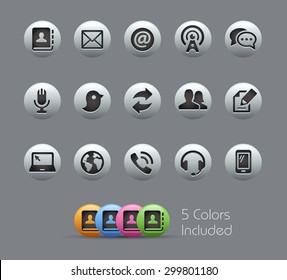 Communications Icons // Pearly Series ----- The Vector file includes 5 color versions for each icon in different layers -----