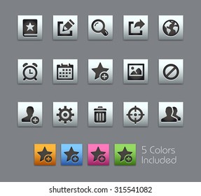 Communications Interface Icons The vector file includes 5 color versions for each icon in different layers ----