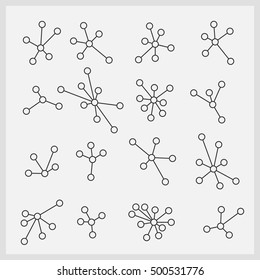 Communications and internet. Set of design elements on gray background.