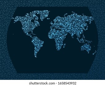 Communications map of the world. Times projection. World Network. Attractive connections map. Vector illustration.