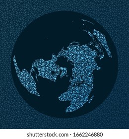 Communications map of the world. Wiechel projection. World Network. Modern connections map. Vector illustration.