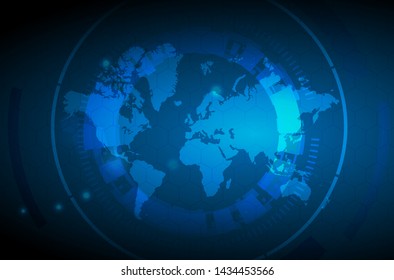 Communications network map of the world