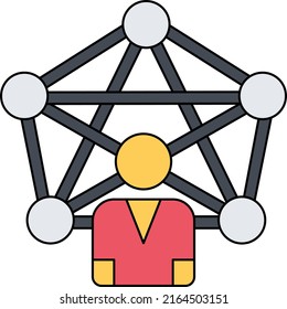Communications and Networks Concept,  Interpersonal Links vector color icon design, Digital Marketing symbol, Search Engine Optimization Sign, SEO and SMM stock illustration