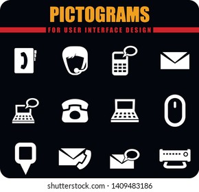 Communications professional pictograms for user interface design