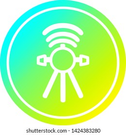 communications satellite circular icon with cool gradient finish