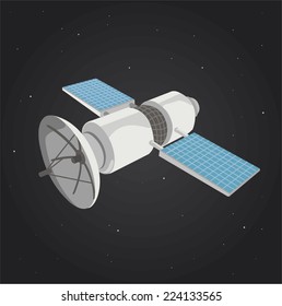 Communications satellite in space