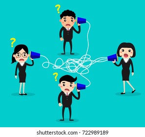 Communications system for teamwork. Business Concept vector illustration.
