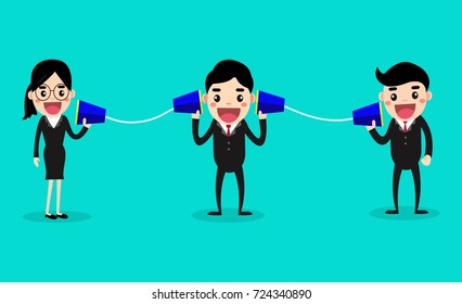 Communications system for teamwork. Business Concept vector illustration.