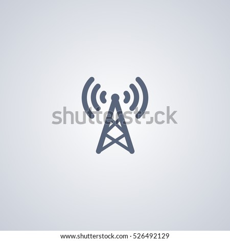 Communications tower icon, antenna icon