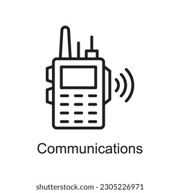 Communications Vector Outline Icon Design illustration. Customer Service Symbol on White background EPS 10 File
