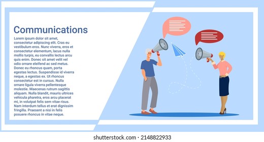 Communications.People communicate with each other.The concept of promoting ideas.vector illustration.