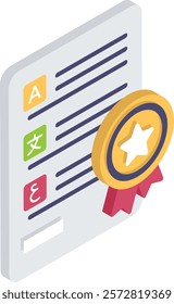 communicative competence exam isometric vector icon, International Day Language symbol, Translation Services sign, Plurilingualism and Multilingualism illustration, Linguistic proficiency test concept