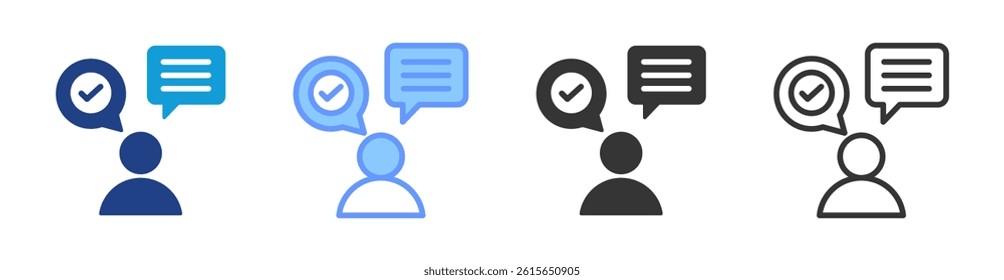 Communicative Competence icon set multiple style collection