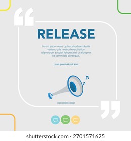 Publicación comunicativa implementada con iconos de alerta.