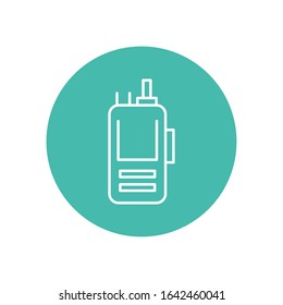 communicator radio military force line block style vector illustration design