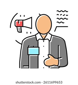communicator scientist worker color icon vector. communicator scientist worker sign. isolated symbol illustration