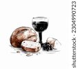communion bread wine
