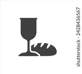 Communion icon. Easter symbol. Isolated on a white background