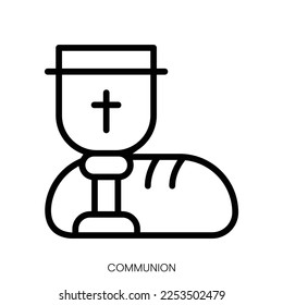 communion icon. Line Art Style Design Isolated On White Background