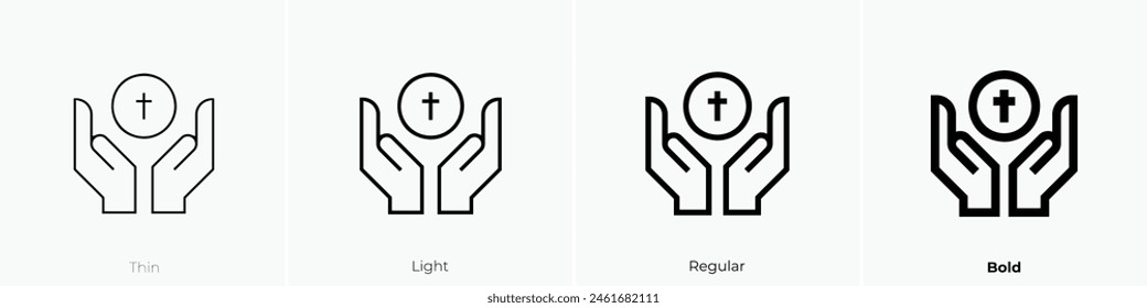 communion icon. Thin, Light Regular And Bold style design isolated on white background