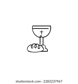 Communion Line Style Icon Design