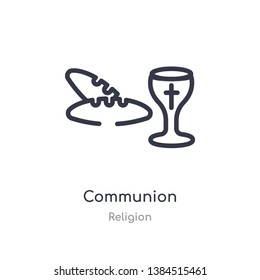 communion outline icon. isolated line vector illustration from religion collection. editable thin stroke communion icon on white background